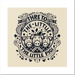 three little pig retro Posters and Art
